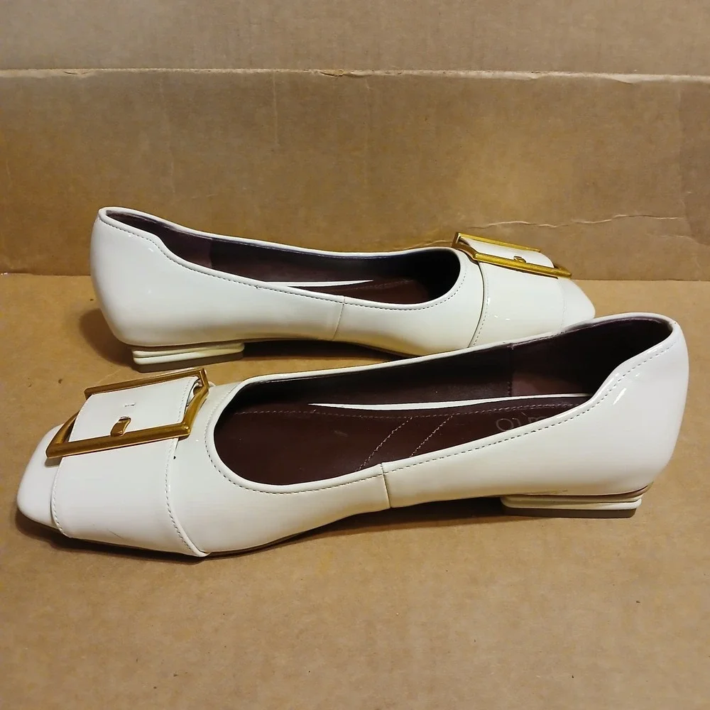 Franco Sarto Women's 8 M Tahlia Ballet Flat Cream Gold Business Casual Work - Picture 5 of 8